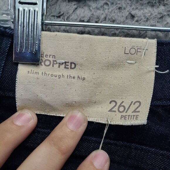 Loft Jeans Womens 2 Petite Indigo Blue Modern Crop Slim Stretch Denim *NWT* - Picture 5 of 15